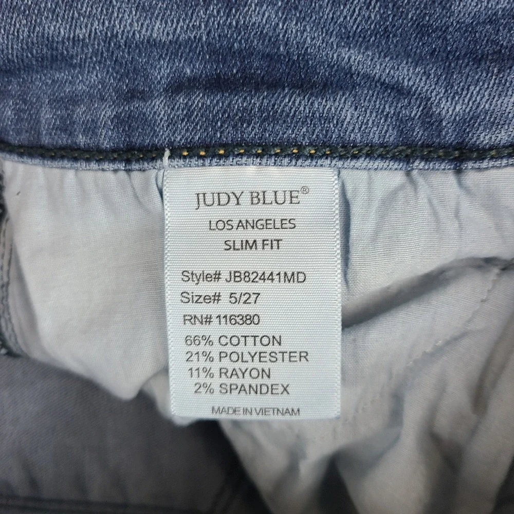 Judy Blue Jeans Womens 5/27 Blue Slim Fit Medium Wash Denim JB82441